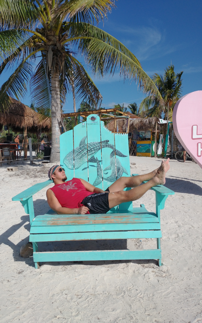 Momento de descanso en una playa de Holbox, Quintana Roo